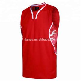 OEM Red fashion mesh polyester basketball jersey uniform set design