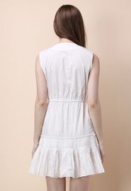 White 2016 fashion embroidered short ruffle dress designs