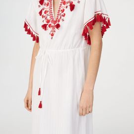 Embroidery Tassel Boho Cotton Dress Women