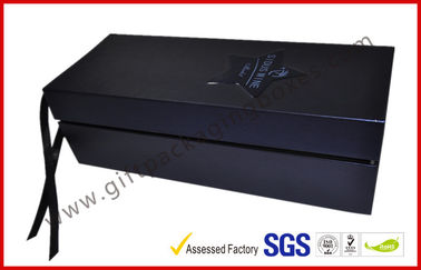 Embossed / Spot UV Square Wine Packaging Boxes , Customized Printed Magnetic Wine Packaging Boxes