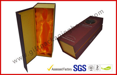 Handmade Silver Printed 1400g Grey Board Wine Packaging Boxes , Magnetic Wine Gift Packaging Boxes