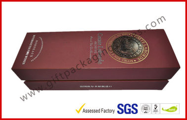 Handmade Silver Printed 1400g Grey Board Wine Packaging Boxes , Magnetic Wine Gift Packaging Boxes