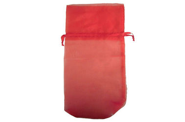 Lovely Red Organza Drawstring Pouch Recyclable For Gift Packing