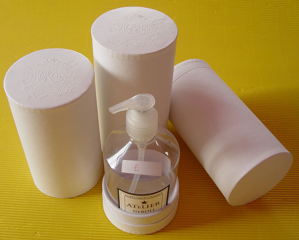 Customized White Round Perfume Candel Canister for Comestics, Perfume Candle Packaging