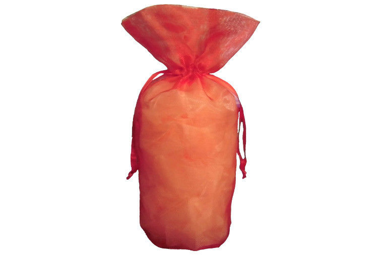Lovely Red Organza Drawstring Pouch Recyclable For Gift Packing