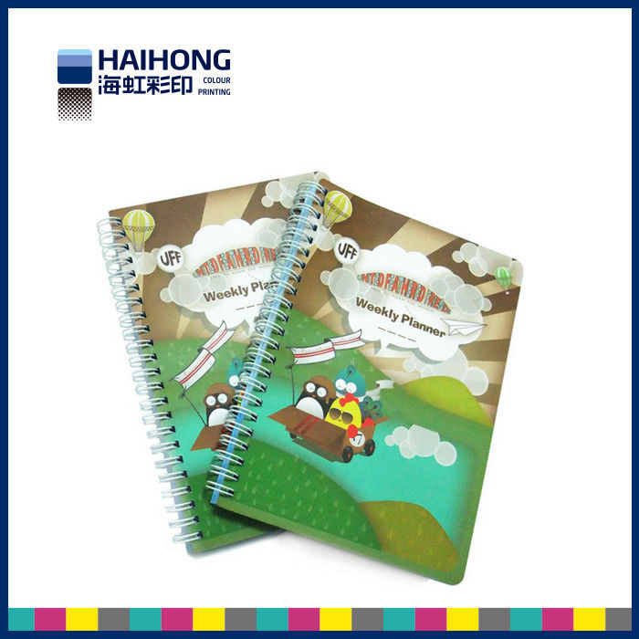 Full color Double spiral bound notebook printing / wood free paper 120 pages