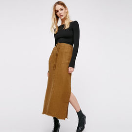 Faldas maxis del lino de la moda de la mujer de las faldas del nuevo estilo